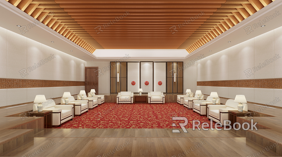 New Chinese Reception Room VIP Room model