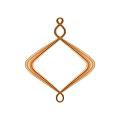 Decorative Diamond Shaped Wall Mounted Mirror With Gold Wavy Frame And Decorative Edges