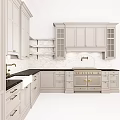 Modern White Kitchen Cabinets With Black Countertop And Island Interior Design