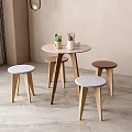 Modern children's table and stool combination 3d model