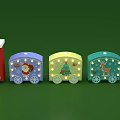 Electric Toy Train With Colorful Carriages Decorative Lights And Cartoon Patterns For Kids