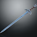 Ornate Medieval Sword With Decorative Metal Handle And Sharp Blade 3d model