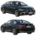 Black Lexus Sedan Car Front and Rear View Exterior Design