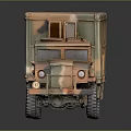 Vintage Military Truck Model With Camouflage Paint And Six Wheeled Cargo Bed
