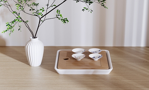 Modern Tea Set Tea Tray 3d model