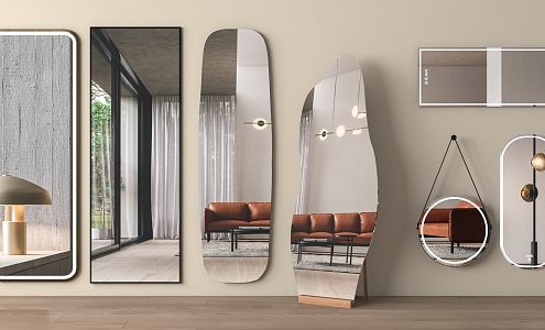 Modern mirror full-length mirror vanity mirror 3d model