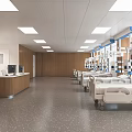Modern Hospital Outpatient Clinic Interior Design With Reception Desk And Medical Facilities