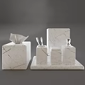 Modern Bathroom Accessories Set With Marble Tissue Box Toothbrush Holder And Soap Dispenser