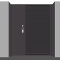 Sturdy Modern Black Security Door With Louver Design And Secure Lock 3d model