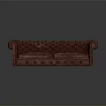 Elegant Two Seater Leather Sofa With Tufted Design And Rolled Arms