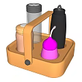 Pink Cup with White Straw in Orange Tray and Storage Containers for Kitchen Organization