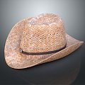 Modern Hat Western Denim Straw Hat Denim Women's Hat Denim Straw Hat Cowboy Hat 3d model