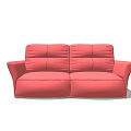 Modern Red Two Seater Sofa with Sleek Design and Comfortable Soft Cushions 3d model