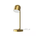 Gold Table Lamp with Dome Shade Slender Stem and Round Base in Modern Design 3d model