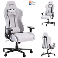Gray Ergonomic Modern Home Office Desk and Chair Set With Comfortable Swivel Chair