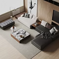 Modern sofa coffee table combination 3d model