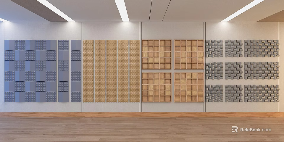 Wall Panel Designs Featuring Diverse Textures And Color Patterns For Interior 3d model