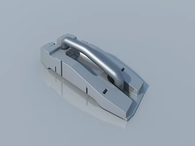Modern Metal Handle Hardware for Swing Door with Sleek Silver Design 3d model