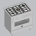 Stainless Steel Gas Range Oven with Multiple Burners and Control Knobs for Modern Kitchen Cooking