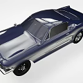 Vintage Dark Blue Two Door Sports Car With Streamlined Body And Chrome Accents