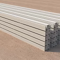 Construction Site Stacked Precast Concrete Beams As Essential Building Materials For Project 3d model