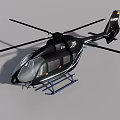Sleek Black Helicopter With Modern Design Blue Accent Lights Number 72