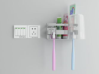 Modern Toothbrush Toothpaste 3d model