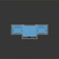 Blue Industrial Control Panel With Digital Screens And Control Buttons