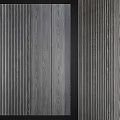Modern Elegant Wooden Wall Paneling With Vertical Gray Textured Slats Design
