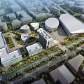 Industrial Factory Complex With Modern Design Multiple Buildings Greenery And Roads