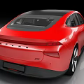Red Sporty Modern Car With Sleek Aerodynamic Body And Stylish Front Design