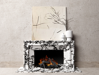 Modern Fireplace 3d model