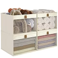 Multi Layer Fabric Storage Baskets with Stuffed Toys Rolled Towels and Folded Clothes Home Organizer