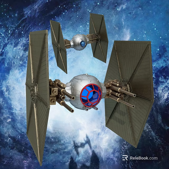 Star Wars TIE Fighter Doll Detailed Wing Structure Cockpit And Weapon Features Space Scene 3d model 