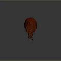 Game Movie Character With Red Short Hair And White Highlights Dynamic Style