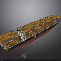 Large MSC Container Ship Carrying Colorful Cargo Containers On Ocean