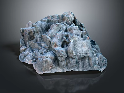 Scenic Rock Landscape Featuring Gray Color Irregular Textured And Bumpy Surface 3d model