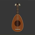 Vintage Wooden Mandolin With Round Sound Hole And Smooth Acoustic Strings Design