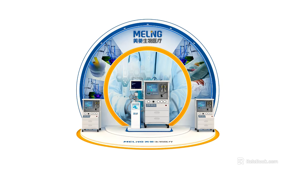 MELING Biomedical Equipment Display Shelves For Exhibition With Medical Devices 3d model 