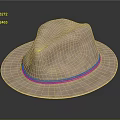 Light Pink Wide Brim Woven Casual Hat With Stylish Brown Band