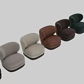 Modern Single Sofa With Round Design Plush Fabric And Multiple Color Options 3d model