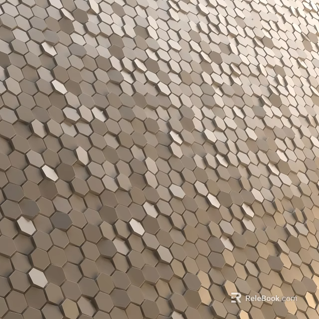 Modern Geometric Hexagonal Tile Wall Design With Decorative 3D Textured Pattern 3d model 