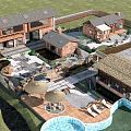 Rural Self Built House With Courtyard Swimming Pool And Outdoor Leisure Area
