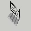 Elegant Staircase With Wrought Iron Railings And Ornate Scroll Design Gray Steps