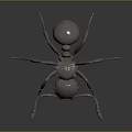 Realistic Shiny Metallic Ant 3D Rendered With Detailed Texture On Dark Background