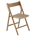 Wooden Folding Chair With Woven Seat For Home Furniture Design