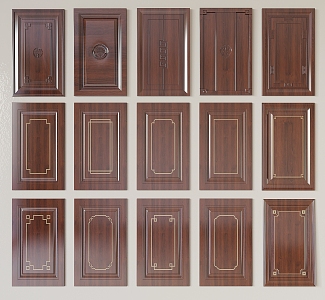 New Chinese Style Wardrobe Cabinet Door Panel 3d model