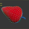 Fresh Ripe Red Strawberry with Yellow Seeds Green Leaves and Stem
