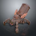 Steampunk Inspired Mechanical Creature With Decorative Structures And Multi Legged Design