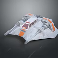 Gray And Orange Sci Fi Spaceship With Sleek Design Multiple Engines And Cockpit 3d model